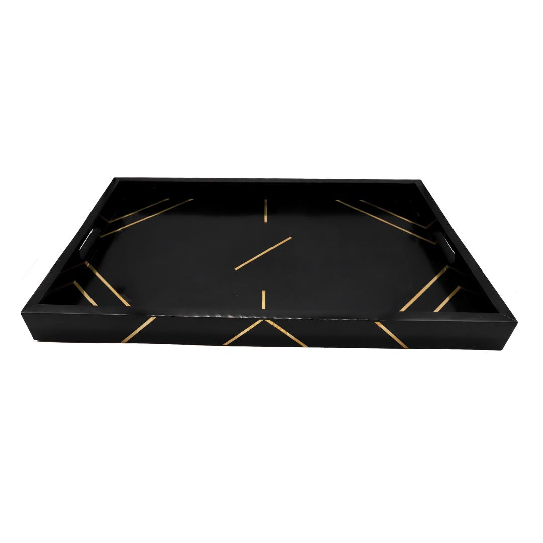 Resin Rectangular Tray with Gold Lining - Large