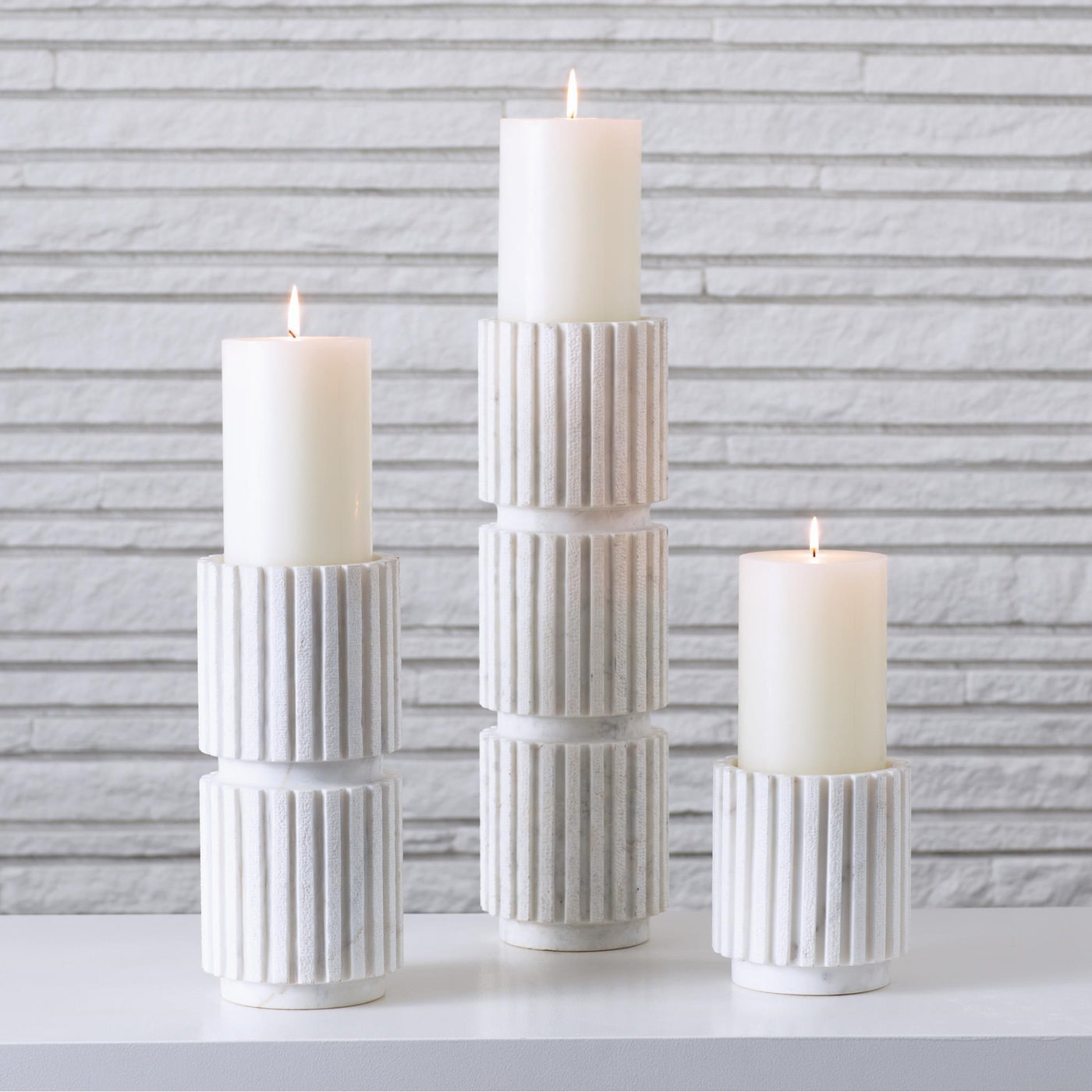 Marble Candle Pillar - Medium
