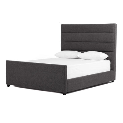 Pleated King Bed - Grey